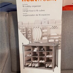 16-Cubby Fabric Storage Organizer in Taupe